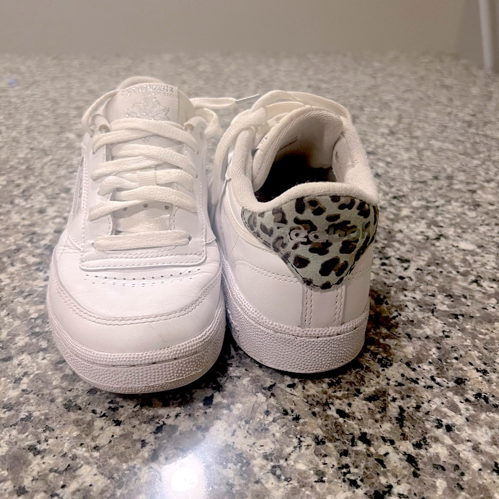 Reebok club C 85 classic with leopard print size 8